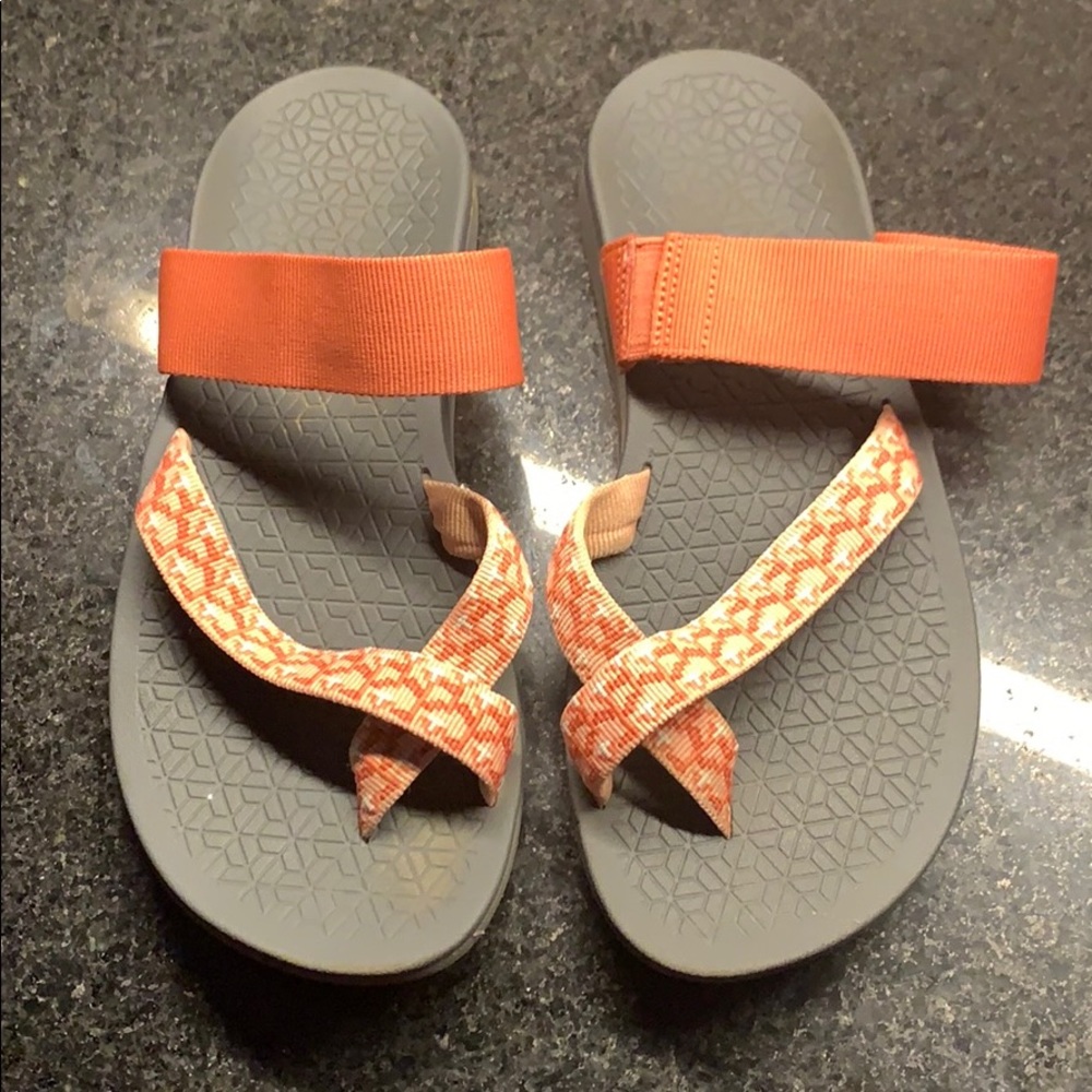 Chaco Orange and Gray Sporty Sandals